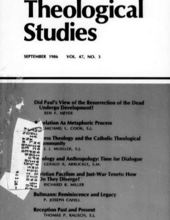 THEOLOGICAL STUDIES: SEPTEMBER 1986, VOL. 47, NO. 3