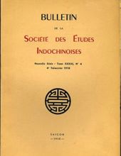 BULLETIN DE LA SOCIÉTÉ DES ÉTUDES INDOCHINOISES