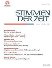 STIMMEN DER ZEIT: HEFT 10, OKTOBER 2013