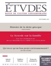 ÉTVDES: REVUE DE CULTURE CONTEMPORAINE: NO 4219, MENSUEL-SEPTEMBRE 2015