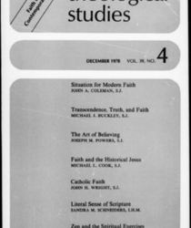 THEOLOGICAL STUDIES: DECEMBER 1978, VOL. 39, NO. 4