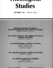 THEOLOGICAL STUDIES: SEPTEMBER 1994, VOL. 55, NO. 4