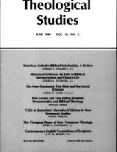 THEOLOGICAL STUDIES: JUNE 1989, VOL. 50, NO. 2