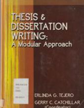 THESIS AND DISSERTATION WRITING