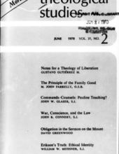 THEOLOGICAL STUDIES: JUNE 1970, VOL. 31, NO. 2