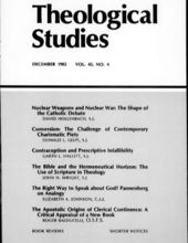 THEOLOGICAL STUDIES: DECEMBER 1982, VOL. 43, NO. 4