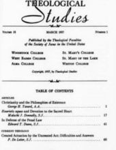 THEOLOGICAL STUDIES: MARCH 1957, VOL. XVIII, NO. 1