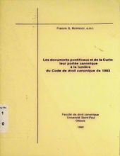 LES DOCUMENTS PONTIFICAUX ET DE LA CURIE: LEUR PORTÉE CANONIQUE À LA LUMIÈRE DU CODE DU DROIT CANONIQUE DE 1983