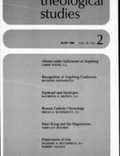 THEOLOGICAL STUDIES: JUNE 1980, VOL. 41, NO. 2