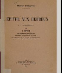 L'ÉPITRE AUX HÉBREUX