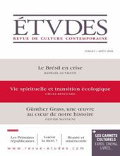 ÉTVDES: REVUE DE CULTURE CONTEMPORAINE: JUILLET/AOÛT 2016, NO 4229