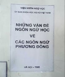 NHỮNG VẤN ĐỀ NGÔN NGỮ HỌC VỀ CÁC NGÔN NGỮ PHƯƠNG ĐÔNG