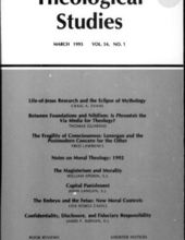 THEOLOGICAL STUDIES: MARCH 1993, VOL. 54, NO. 1