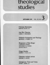 THEOLOGICAL STUDIES: SEPTEMBER 1978, VOL. 39, NO. 3