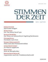 STIMMEN DER ZEIT: HEFT 4, APRIL 2013