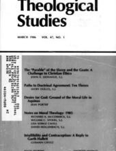 THEOLOGICAL STUDIES: MARCH 1986, VOL. 47, NO. 1