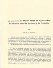 LA SENTENCIA DE MARTÍN PÉREZ DE AYALA SOBRE LA RELACIÓN ENTRE LA ESCRITURA Y LA TRADICIÓN