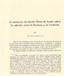 LA SENTENCIA DE MARTÍN PÉREZ DE AYALA SOBRE LA RELACIÓN ENTRE LA ESCRITURA Y LA TRADICIÓN