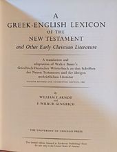A GREEK-ENGLISH LEXICON OF THE NEW TESTAMENT AND OTHER EARLY CHRISTIAN LITERATURE