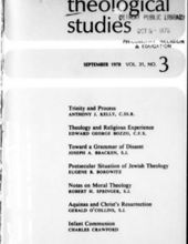 THEOLOGICAL STUDIES: JUNE 1970, VOL. 31, NO. 3