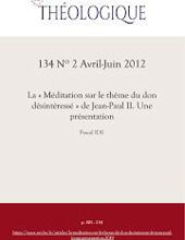 NOUVELLE REVUE THÉOLOGIQUE: TOME 134, N0 2, AVRIL-JUIN 2012