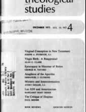 THEOLOGICAL STUDIES: DECEMBER 1973, VOL. 34, NO. 4