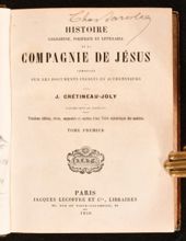 HISTOIRE RELIGIEUSE, POLITIQUE ET LITTÉRAIRE DE LA COMPAGNIE DE LA JÉSUS