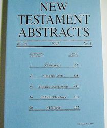 NEW TESTAMENT ABSTRACTS: VOL.40, NO.1, 1996