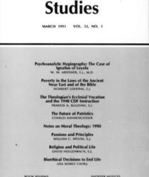 THEOLOGICAL STUDIES: MARCH 1991, VOL. 52, NO. 1