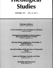 THEOLOGICAL STUDIES: SEPTEMBER 1991, VOL. 52, NO. 3