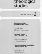 THEOLOGICAL STUDIES: JUNE 1975, VOL. 36, NO. 2