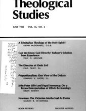 THEOLOGICAL STUDIES: JUNE 1985, VOL. 46, NO. 2