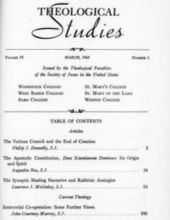 THEOLOGICAL STUDIES: MARCH 1980, VOL. 41, NO. 1