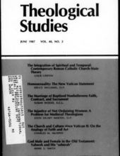 THEOLOGICAL STUDIES: JUNE 1987, VOL. 48, NO. 2