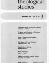 THEOLOGICAL STUDIES: SEPTEMBER 1974, VOL. 35, NO. 3