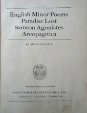 ENGLISH MINOR POEMS PARADISE LOST SAMSON AGONISTES AREOPAGITICA