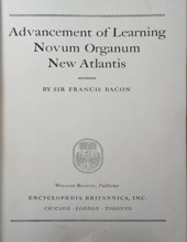 ADVANCEMENT OF LEARNING NOVUM ORGANUM NEW ATLANTIS