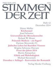 STIMMEN DER ZEIT: HEFT 12, DEZEMBER 2014