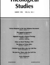 THEOLOGICAL STUDIES: MARCH 1992, VOL. 53, NO. 1