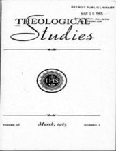 THEOLOGICAL STUDIES: 1965 - VOL. 26 - NO. 1,2,3,4