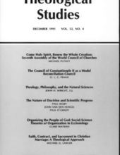 THEOLOGICAL STUDIES: DECEMBER 1991, VOL. 52, NO. 4