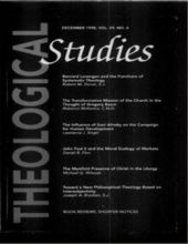 THEOLOGICAL STUDIES: DECEMBER 1998, VOL. 59, NO. 4