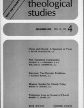 THEOLOGICAL STUDIES: DECEMBER 1976, VOL. 37, NO. 4