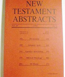 NEW TESTAMENT ABSTRACTS: VOL.40, NO.2, 1996