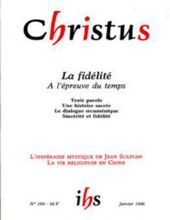 CHRISTUS: REVUE DE FORMATION SPIRITUELLE. TOME 43/ NO 169/ JANVIER 1996