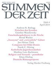 STIMMEN DER ZEIT: HEFT 4, APRIL 2015