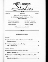 THEOLOGICAL STUDIES: MARCH 1960, VOL. 21, NO. 1