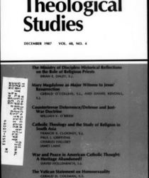 THEOLOGICAL STUDIES: DECEMBER 1987, VOL. 48, NO. 4