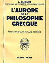 L'AURORE DE LA PHILOSOPHIE GRECQUE