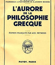 L'AURORE DE LA PHILOSOPHIE GRECQUE